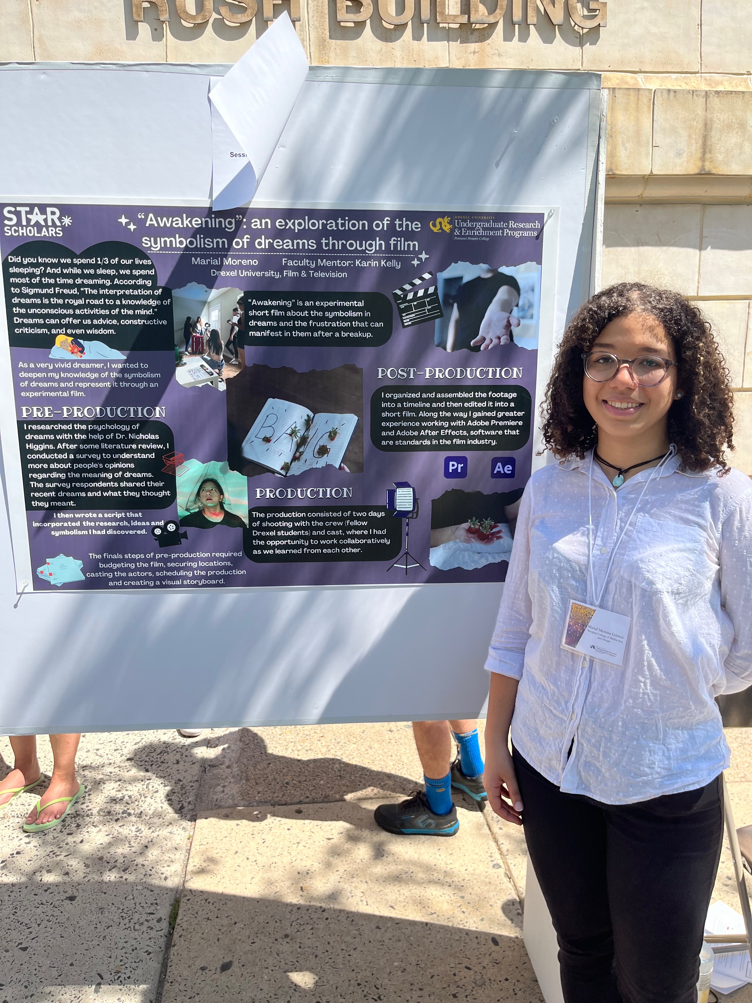 Marial Moreno Gomez presents a poster at STAR Scholars Showcase